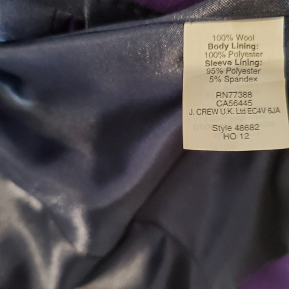J. Crew Purple Schoolboy Blazer/Jacket in Size00 - Picture 4 of 9